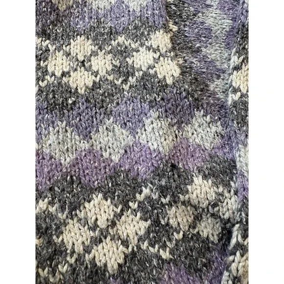 Vintage 90s St. John's Bay Womens Fair isle Sweater Cardigan Zip Sz Large - Picture 5 of 9